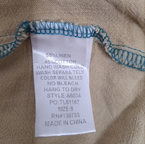 Umgee Splatter Dip Dye Short-slv Linen Cotton Top Boho Relaxed Fit Size S - Picture 14 of 16